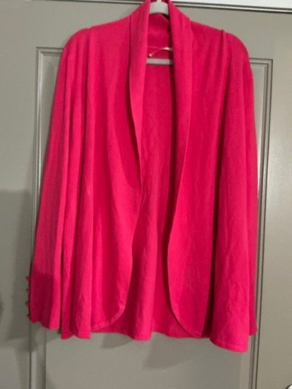 CyRus Hot Pink Open Cardigan Long Sleeve Rayon Sz XL NWT